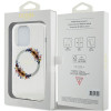 Guess iPhone 15 Pro IML Flowers Wreatch MagSafe Σκληρή Θήκη με Πλαίσιο Σιλικόνης και MagSafe - Διάφανη - GUHMP15LHFWFCT