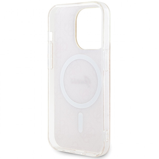 Guess iPhone 15 Pro Max IML 4G MagSafe Σκληρή Θήκη με Πλαίσιο Σιλικόνης και MagSafe - Pink - GUHMP15XH4STP