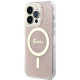 Guess iPhone 15 Pro IML 4G MagSafe Σκληρή Θήκη με Πλαίσιο Σιλικόνης και MagSafe - Pink - GUHMP15LH4STP