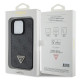 Guess iPhone 15 Pro Leather 4G Diamond Triangle Θήκη με Επένδυση Συνθετικού Δέρματος - Black - GUHCP15LP4TDPK