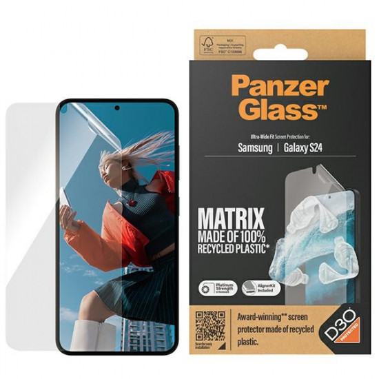 PanzerGlass Samsung Galaxy S24 - Ultra-Wide Fit Matrix D3O Easy Aligner Προστατευτική Mεμβράνη Οθόνης - Clear