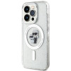 Karl Lagerfeld iPhone 15 Pro - Karl and Choupette Glitter Magsafe Σκληρή Θήκη με Πλαίσιο Σιλικόνης και MagSafe - Διάφανη - KLHMP15LHGKCNOT