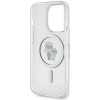 Karl Lagerfeld iPhone 15 Pro - Karl and Choupette Glitter Magsafe Σκληρή Θήκη με Πλαίσιο Σιλικόνης και MagSafe - Διάφανη - KLHMP15LHGKCNOT