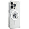 Karl Lagerfeld iPhone 15 Pro - Karl and Choupette Glitter Magsafe Σκληρή Θήκη με Πλαίσιο Σιλικόνης και MagSafe - Διάφανη - KLHMP15LHGKCNOT
