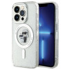 Karl Lagerfeld iPhone 15 Pro - Karl and Choupette Glitter Magsafe Σκληρή Θήκη με Πλαίσιο Σιλικόνης και MagSafe - Διάφανη - KLHMP15LHGKCNOT