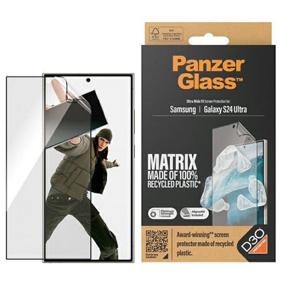 PanzerGlass Samsung Galaxy S24 Ultra - Ultra-Wide Fit Matrix D3O Easy Aligner Προστατευτική Mεμβράνη Οθόνης - Clear