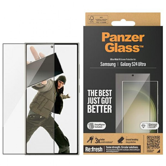 PanzerGlass Samsung Galaxy S24 Ultra - Ultra-Wide Fit Easy Aligner Case Friendly Αντιχαρακτικό Γυαλί Οθόνης - Διάφανο