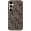 Guess Samsung Galaxy S24 - 4G Collection Leather Metal Logo MagSafe Θήκη με Επένδυση Συνθετικού Δέρματος και MagSafe - Brown - GUHMS24SG4GFRW