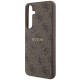 Guess Samsung Galaxy S24+ - 4G Collection Leather Metal Logo MagSafe Θήκη με Επένδυση Συνθετικού Δέρματος και MagSafe - Brown - GUHMS24MG4GFRW