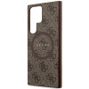 Guess Samsung Galaxy S24 Ultra - 4G Collection Leather Metal Logo MagSafe Θήκη με Επένδυση Συνθετικού Δέρματος και MagSafe - Brown - GUHMS24LG4GFRW