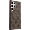 Guess Samsung Galaxy S24 Ultra - 4G Collection Leather Metal Logo MagSafe Θήκη με Επένδυση Συνθετικού Δέρματος και MagSafe - Brown - GUHMS24LG4GFRW
