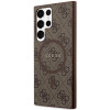 Guess Samsung Galaxy S24 Ultra - 4G Collection Leather Metal Logo MagSafe Θήκη με Επένδυση Συνθετικού Δέρματος και MagSafe - Brown - GUHMS24LG4GFRW