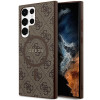 Guess Samsung Galaxy S24 Ultra - 4G Collection Leather Metal Logo MagSafe Θήκη με Επένδυση Συνθετικού Δέρματος και MagSafe - Brown - GUHMS24LG4GFRW