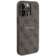 Guess iPhone 15 Pro Max - 4G Collection Leather Metal Logo MagSafe Θήκη με Επένδυση Συνθετικού Δέρματος και MagSafe - Brown - GUHMP15XG4GFRW