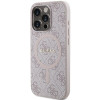Guess iPhone 15 Pro - 4G Collection Leather Metal Logo MagSafe Θήκη με Επένδυση Συνθετικού Δέρματος και MagSafe - Pink - GUHMP15LG4GFRP