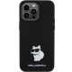 Karl Lagerfeld iPhone 15 Pro - Silicone Choupette Metal Pin Σκληρή Θήκη με Πλαίσιο Σιλικόνης - Black - KLHCP15LSMHCNPK