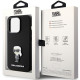 Karl Lagerfeld iPhone 15 Pro - Silicone Ikonik Metal Pin Σκληρή Θήκη με Πλαίσιο Σιλικόνης - Black - KLHCP15LSMHKNPK