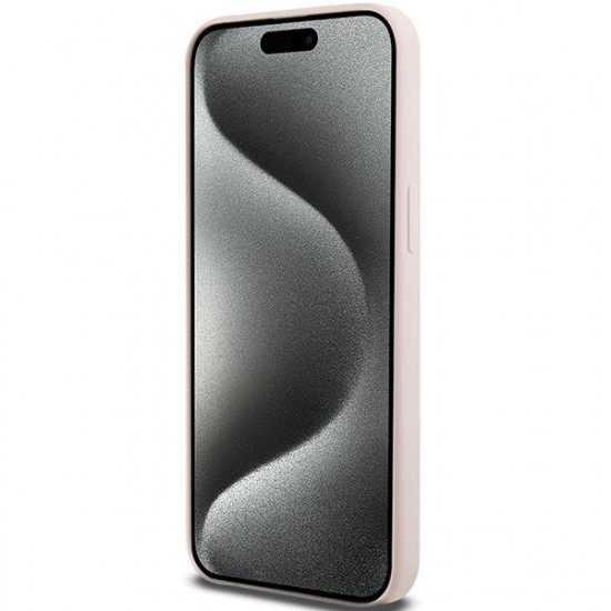 Karl Lagerfeld iPhone 15 Pro Silicone Karl Script Θήκη Σιλικόνης - Pink - KLHCP15LSKSBMCP