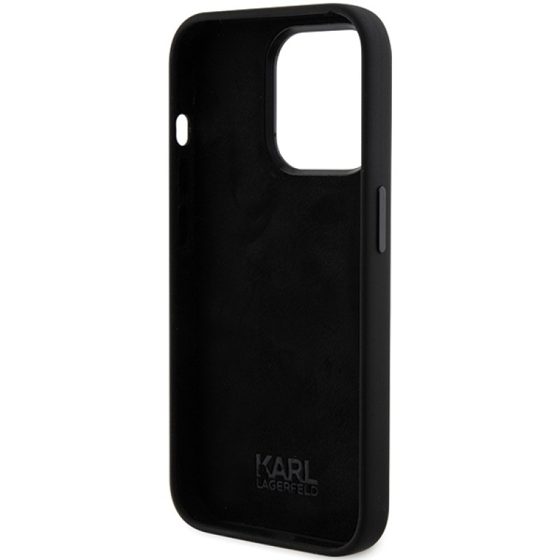 Karl Lagerfeld iPhone 15 Pro Max - Silicone Ikonik Metal Pin Σκληρή Θήκη με Πλαίσιο Σιλικόνης - Black - KLHCP15XSMHKNPK Karl Lagerfeld iPhone 15 Pro Max - Silicone Ikonik Metal Pin Σκληρή Θήκη με Πλαίσιο Σιλικόνης - Black - KLHCP15XSMHKNPK