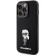 Karl Lagerfeld iPhone 15 Pro Max - Silicone Ikonik Metal Pin Σκληρή Θήκη με Πλαίσιο Σιλικόνης - Black - KLHCP15XSMHKNPK