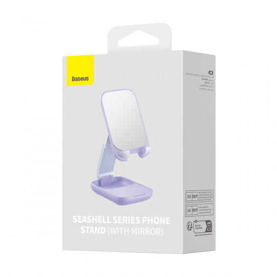 Baseus Seashell Series Ρυθμιζόμενη Βάση Στήριξης Κινητού με Καθρέπτη - Purple - B10551501511-00