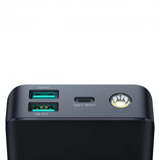 Joyroom JR-PBF03 PowerBank 30000mAH 30W με 2 θύρες USB και μια Θύρα Type-C και Καλώδιο USB  to Type-C - Black