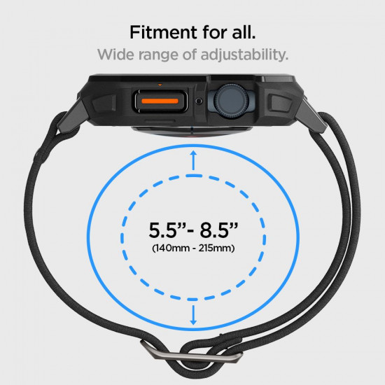 Spigen Λουράκι Apple Watch 4 / 5 / 6 / 7 / 8 / 9 / SE - 44 / 45 mm με Θήκη Προστασίας Lite Fit Pro - Matte Black