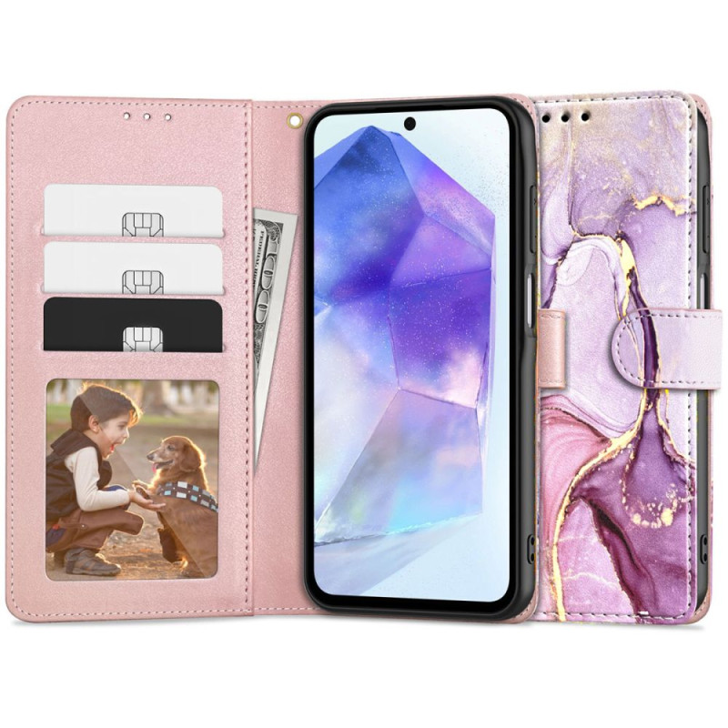 Tech-Protect Samsung Galaxy A55 5G Θήκη Πορτοφόλι Stand από Δερματίνη - Marble