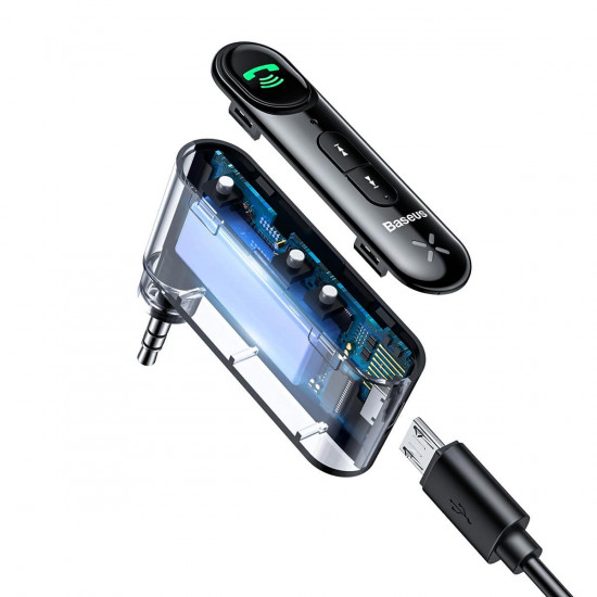 Baseus Type 7 AUX Wireless Receiver Overseas Edition Bluetooth 5.0 για Αναπαραγωγή Μουσικής / Κλήσεις στο Αυτοκίνητο - Black - BSBA-02