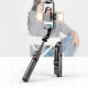 Tech-Protect L05S Ασύρματο Selfie Stick Τρίποδο με Τηλεχειριστήριο Bluetooth και Ενσωματωμένη Λάμπα LED - Black