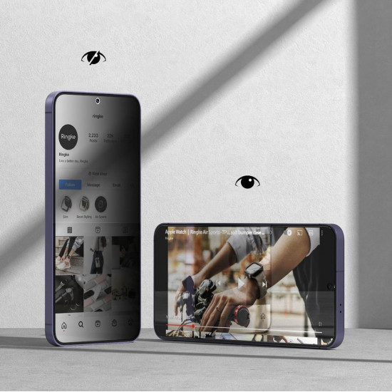 Ringke Samsung Galaxy S24 Easy Slide 2.5D 9H Privacy Αντιχαρακτικό Γυαλί Οθόνης - 2 Τεμάχια - Privacy