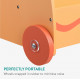 Navaris Παιδικό Κουτί Αποθήκευσης με 3 Διαμερίσματα και Ρόδες - Design Lion - Orange - 55858.03