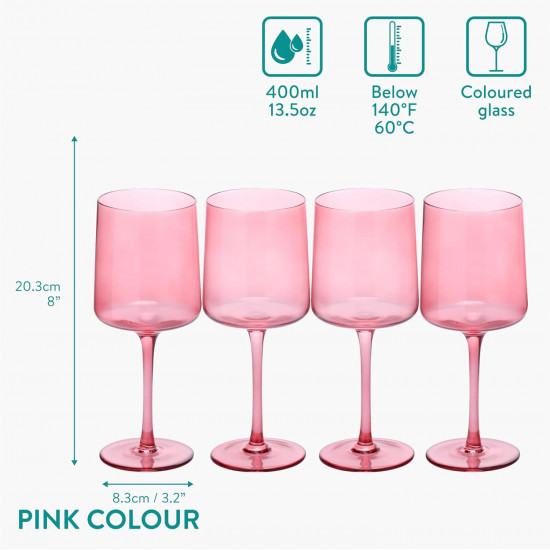 Navaris Σετ με 4 Ποτήρια Κρασιού - Pink - 56212.04