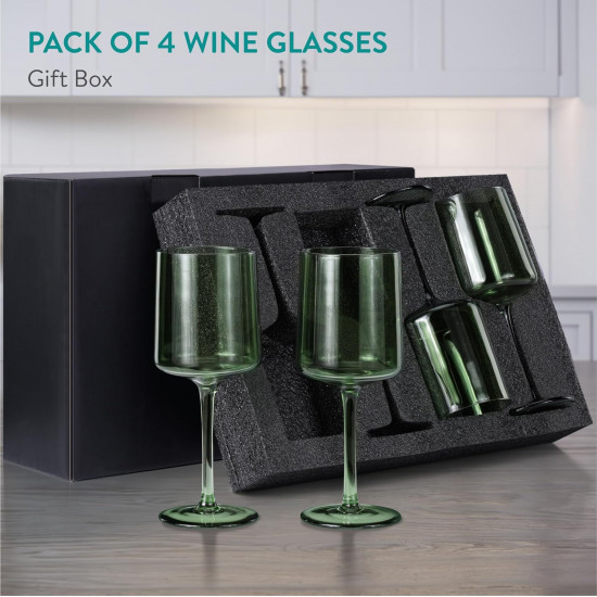 Navaris Σετ με 4 Ποτήρια Κρασιού - ‎Mint Green - 56212.05
