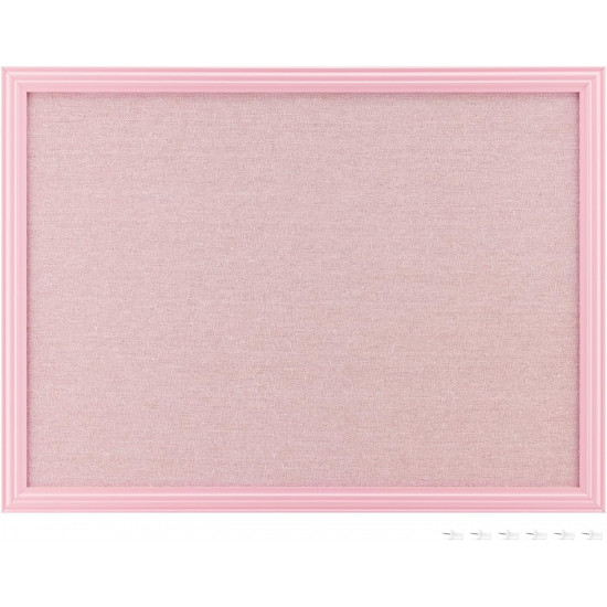 Navaris Πίνακας Ανακοινώσεων από Λινό Ύφασμα με Κορνίζα - Pink - 56832.2.04