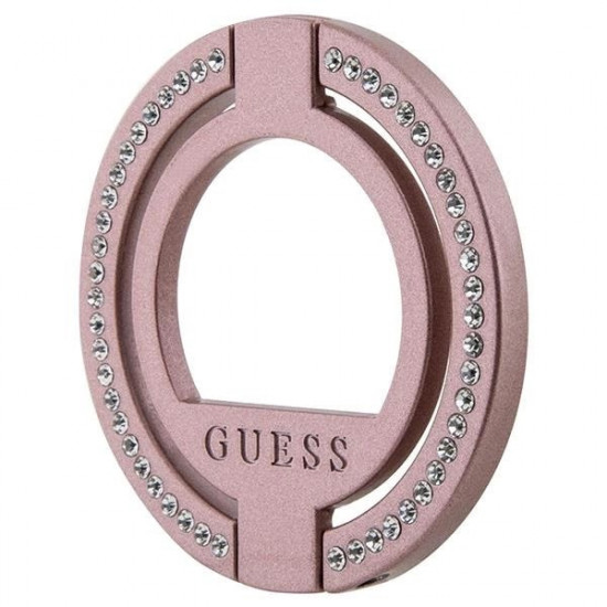 Guess MagSafe Rhinestone Ring Holder - Δαχτυλίδι Συγκράτησης Κινητού - Βάση Στήριξης - Pink - GUE002943-0