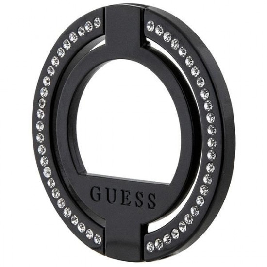 Guess MagSafe Rhinestone Ring Holder - Δαχτυλίδι Συγκράτησης Κινητού - Βάση Στήριξης - Black - GUE002942-0