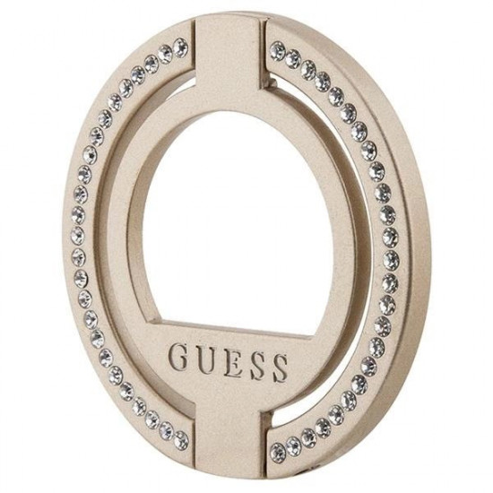 Guess MagSafe Rhinestone Ring Holder - Δαχτυλίδι Συγκράτησης Κινητού - Βάση Στήριξης - Gold - GUE002941-0