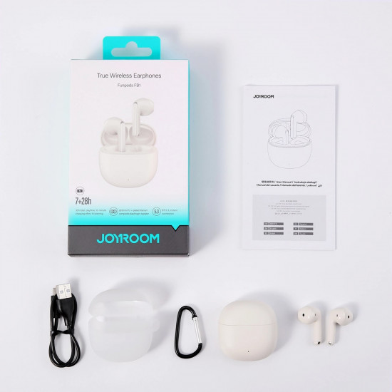 Joyroom Funpods TWS Bluetooth 5.3 - Ασύρματα ακουστικά για Κλήσεις / Μουσική - Beige - JR-FB1