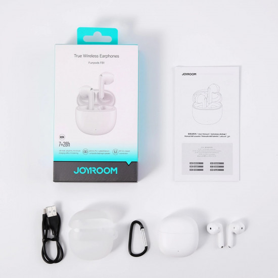 Joyroom Funpods TWS Bluetooth 5.3 - Ασύρματα ακουστικά για Κλήσεις / Μουσική - White - JR-FB1