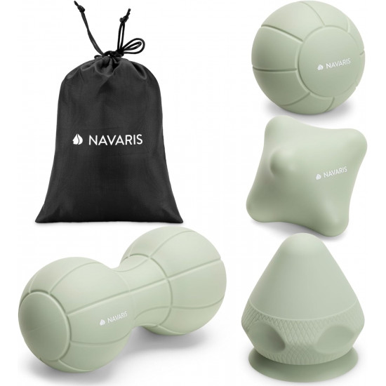 Navaris Σετ με 4 Μπάλες Μασάζ Διαφορετικής Υφής και Σχήματος - Light Green - 60996.01.07