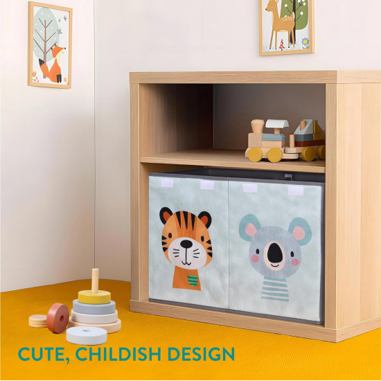 Navaris Παιδικό Κουτί Αποθήκευσης Παιχνιδιών με Διαχωριστικό - 62 x 33 x 40 cm - Grey - 61058.01