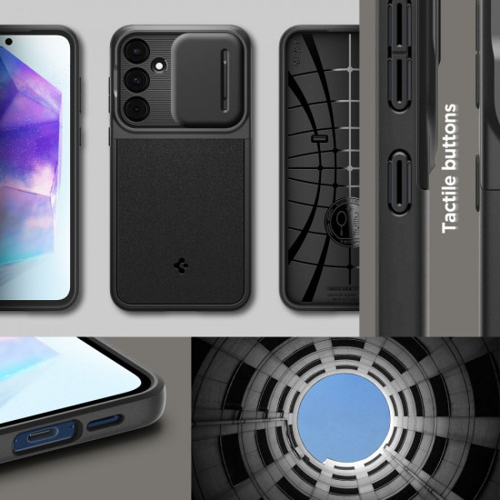 Spigen Samsung Galaxy A55 5G Optik Armor Θήκη Σιλικόνης με Κάλυμμα για την Κάμερα - Black