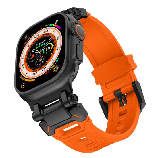 Tech-Protect Λουράκι Apple Watch 2 / 3 / 4 / 5 / 6 / 7 / 8 / 9 / SE / ULTRA / ULTRA 2 - 42 / 44 / 45 / 49 mm Delta Pro Λαστιχένιο - Orange / Black