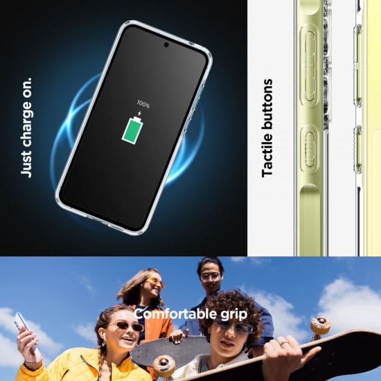 Spigen Samsung Galaxy A55 5G Σκληρή Θήκη με Πλαίσιο Σιλικόνης Ultra Hybrid - Crystal Clear