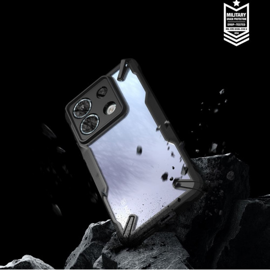 Ringke Xiaomi Redmi Note 13 Pro 5G / Poco X6 5G Fusion X Σκληρή Θήκη με Πλαίσιο Σιλικόνης - Black
