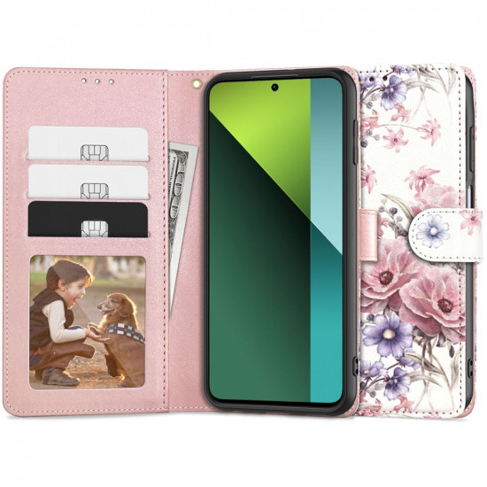 Tech-Protect Xiaomi Redmi Note 13 Pro 5G / Poco X6 5G Θήκη Πορτοφόλι Stand από Δερματίνη - Blossom Flower