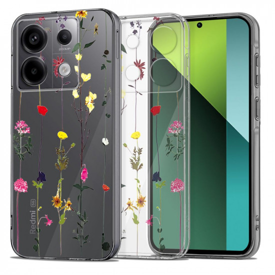 Tech-Protect Xiaomi Redmi Note 13 Pro 5G / Poco X6 5G Flexair+ Λεπτή Θήκη Σιλικόνης - Garden Floral - Διάφανη