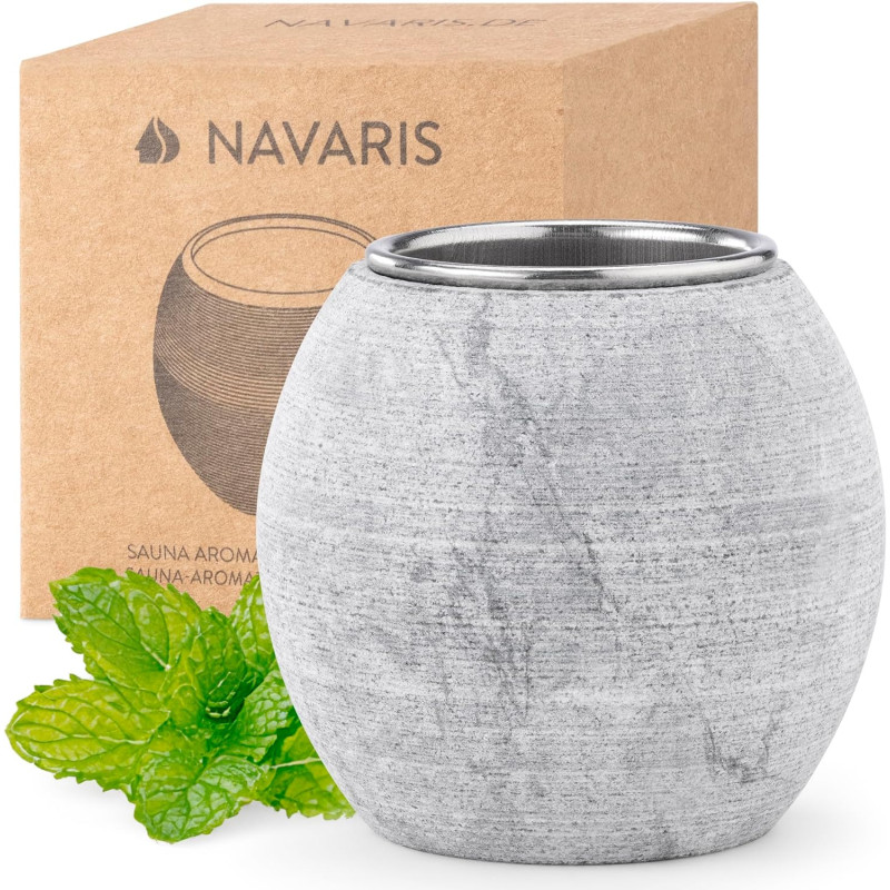 Navaris Πέτρινο Μπολ Αρωματοθεραπείας Σάουνας - Grey - 61164.01