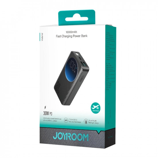 Joyroom JR-PBF01 PowerBank 10000mAh 30W με 2 θύρες USB και μια Θύρα Type-C και Καλώδιο USB  to Type-C - Black